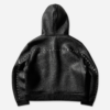 Chaqueta bomber negra con capucha y tachuelas
